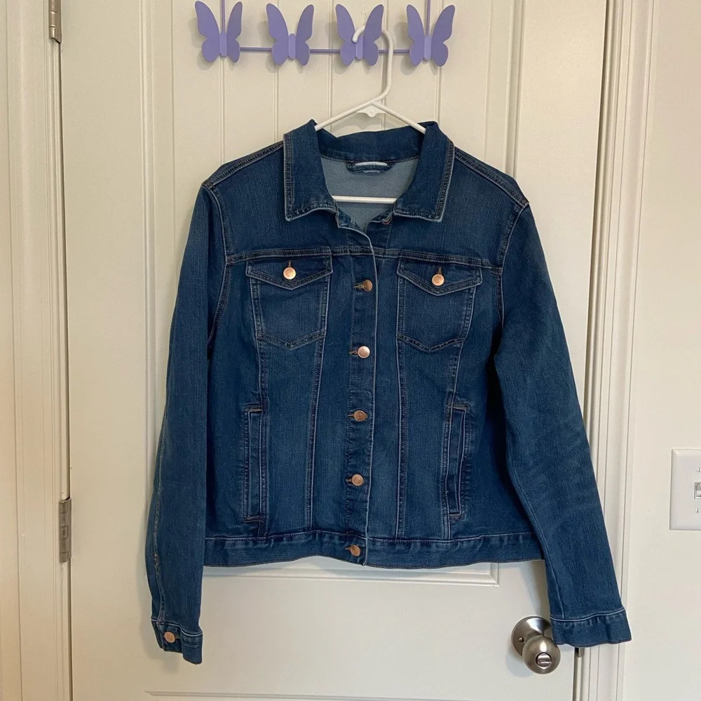 EUC | Time &‎ Tru girl’s medium/dark wash denim jacket — size XXL